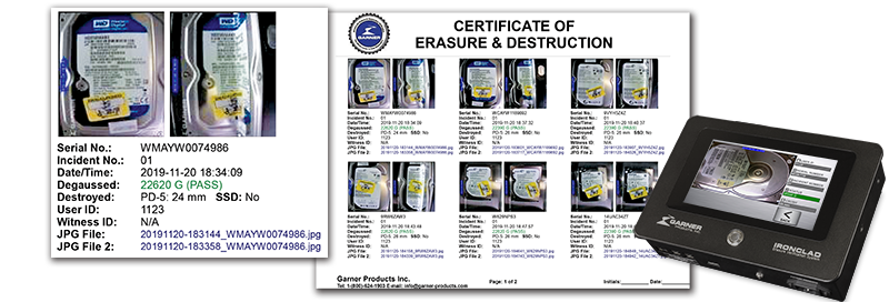 data destruction certificate with jpg images generator